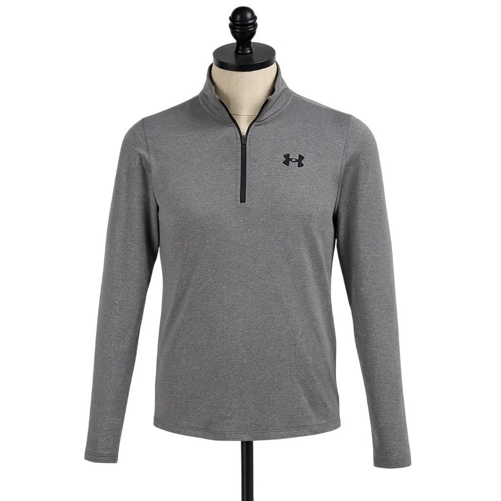 Under Armour HeatGear 1/4 Zip Shirt Mens S Gray Athletic Performance Training‎